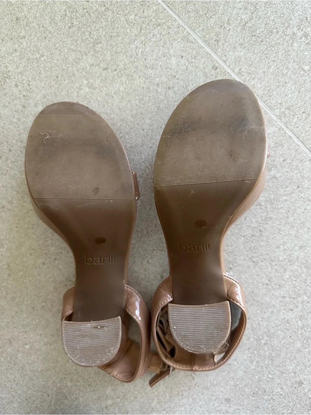 Bar III Ivy Patent Platform Ankle-Strap Sandal Tan Patent Sanda High Heel Sandal